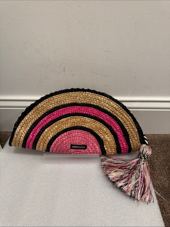 Rebecca Minkoff Handbags - Rebecca Minkoff taco half moon straw clutch with tassle